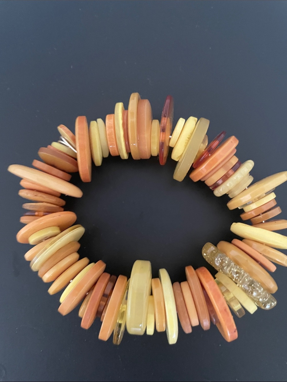 Vintage buttons yellow bracelet or strand